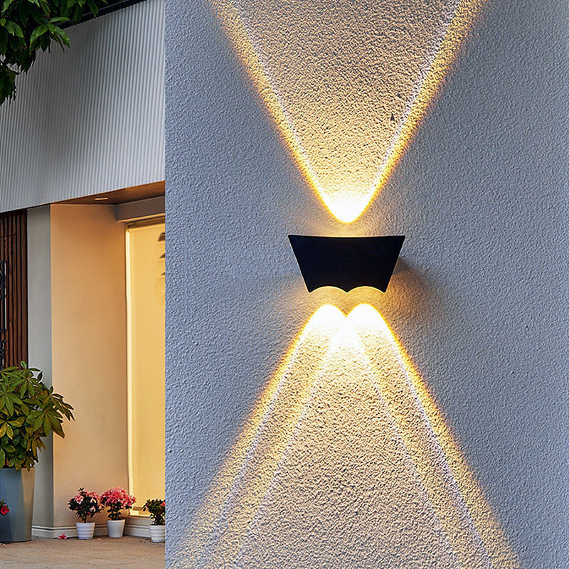 Modern Minimalist Waterproof Trapezoidal Semicircle Die-Cast Aluminum LED Outdoor Wall Sconce Lamp For Garden