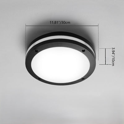 Moderne, unbedeutende, wasserdichte, runde Ring-Streifen-Aluminium-PC-LED-Deckenleuchte für die Außenterrasse 