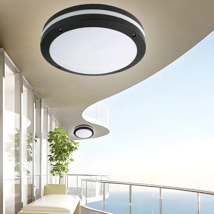 Moderne, unbedeutende, wasserdichte, runde Ring-Streifen-Aluminium-PC-LED-Deckenleuchte für die Außenterrasse 