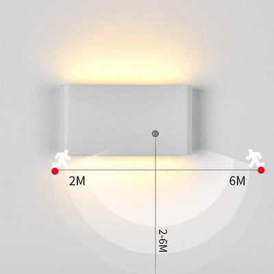 Moderne minimalistische aufladbare rechteckige abgerundete Kante Aluminium LED Wandleuchte Lampe für Wohnzimmer 