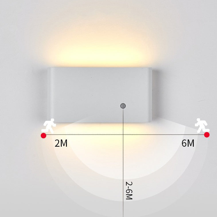 Moderne minimalistische aufladbare rechteckige abgerundete Kante Aluminium LED Wandleuchte Lampe für Wohnzimmer 