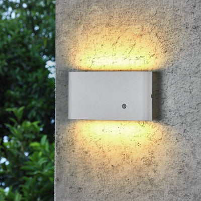 Moderne minimalistische aufladbare rechteckige abgerundete Kante Aluminium LED Wandleuchte Lampe für Wohnzimmer 