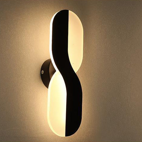 Contemporary Scandinavian Cross Rectangle Oval Iron Acrylic LED Wall Sconce Lamp For Bedroom