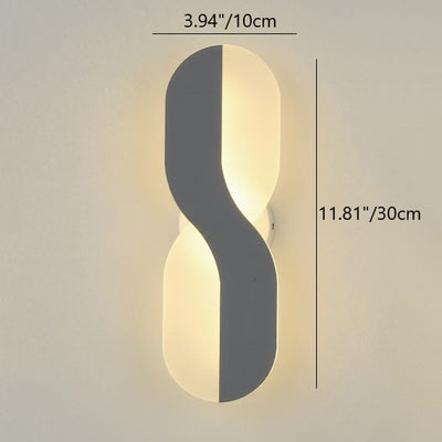 Contemporary Scandinavian Cross Rectangle Oval Iron Acrylic LED Wall Sconce Lamp For Bedroom