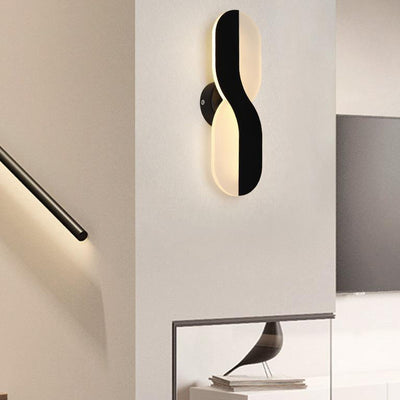 Contemporary Scandinavian Cross Rectangle Oval Iron Acrylic LED Wall Sconce Lamp For Bedroom