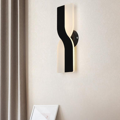 Contemporary Scandinavian Cross Rectangle Oval Iron Acrylic LED Wall Sconce Lamp For Bedroom