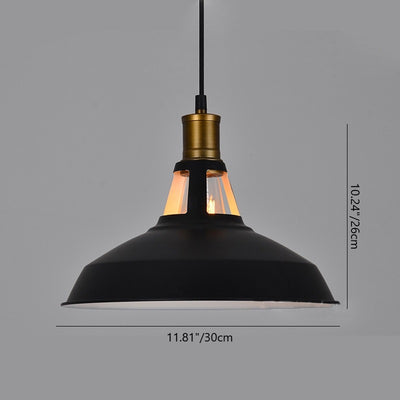 Contemporary Industrial Disc Flared Hollow Cylinder Iron 1-Light Pendant Light For Living Room