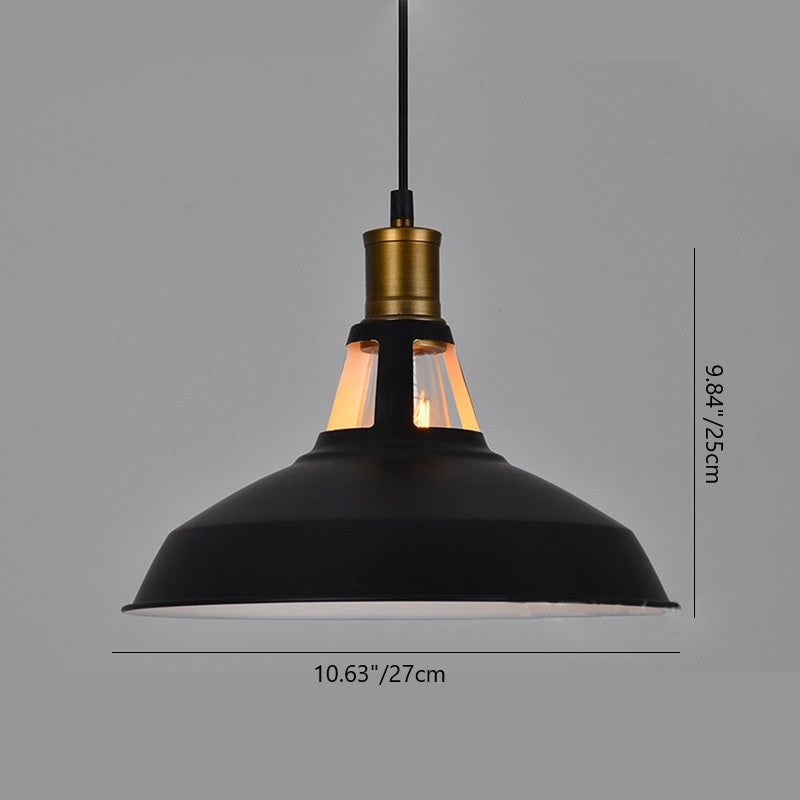 Contemporary Industrial Disc Flared Hollow Cylinder Iron 1-Light Pendant Light For Living Room