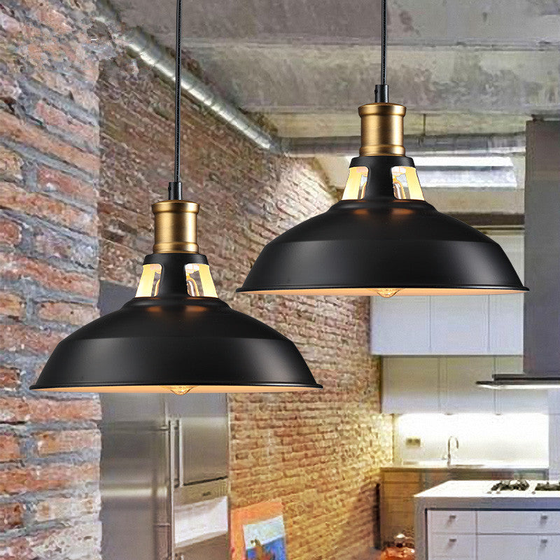 Contemporary Industrial Disc Flared Hollow Cylinder Iron 1-Light Pendant Light For Living Room