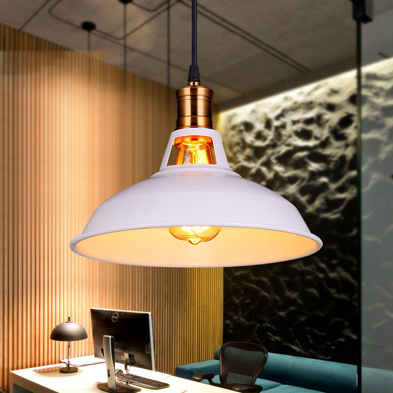 Contemporary Industrial Disc Flared Hollow Cylinder Iron 1-Light Pendant Light For Living Room