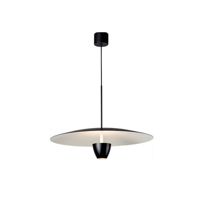 Modern Minimalist Disc Half Round Cylinder Base Iron LED Pendant Light For Living Room