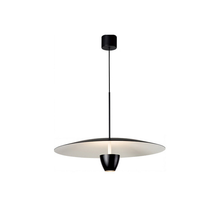 Modern Minimalist Disc Half Round Cylinder Base Iron LED Pendant Light For Living Room