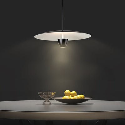 Modern Minimalist Disc Half Round Cylinder Base Iron LED Pendant Light For Living Room