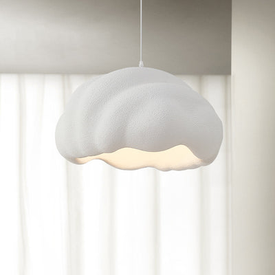 Contemporary Scandinavian Cloud Hollow High-Density Polystyrene 1-Light Pendant Light For Living Room