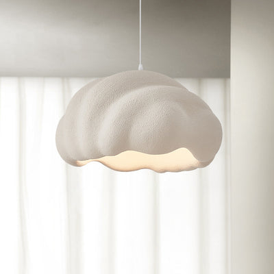 Contemporary Scandinavian Cloud Hollow High-Density Polystyrene 1-Light Pendant Light For Living Room