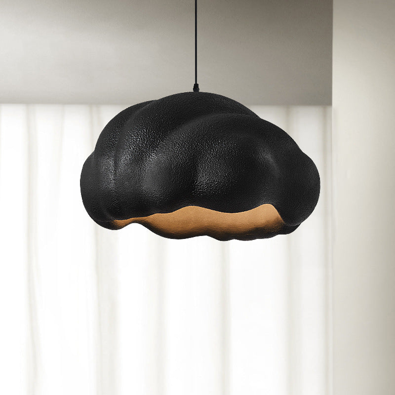 Contemporary Scandinavian Cloud Hollow High-Density Polystyrene 1-Light Pendant Light For Living Room