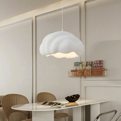 Contemporary Scandinavian Cloud Hollow High-Density Polystyrene 1-Light Pendant Light For Living Room