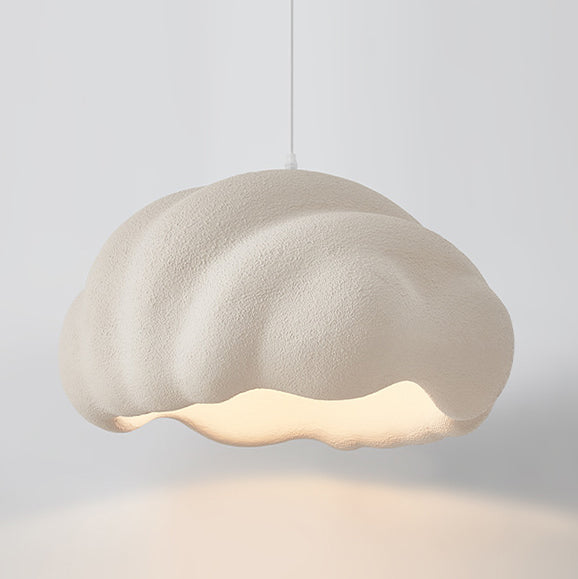 Contemporary Scandinavian Cloud Hollow High-Density Polystyrene 1-Light Pendant Light For Living Room