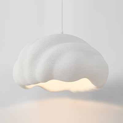 Contemporary Scandinavian Cloud Hollow High-Density Polystyrene 1-Light Pendant Light For Living Room