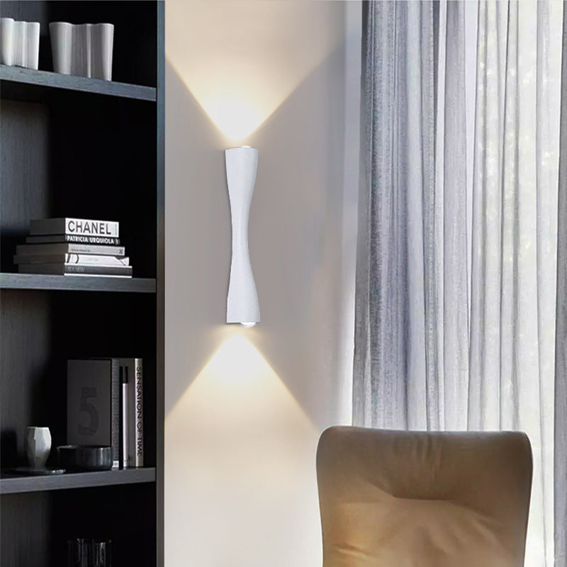 Moderne minimalistische aufladbare rechteckige abgerundete Kante Aluminium LED Wandleuchte Lampe für Wohnzimmer 