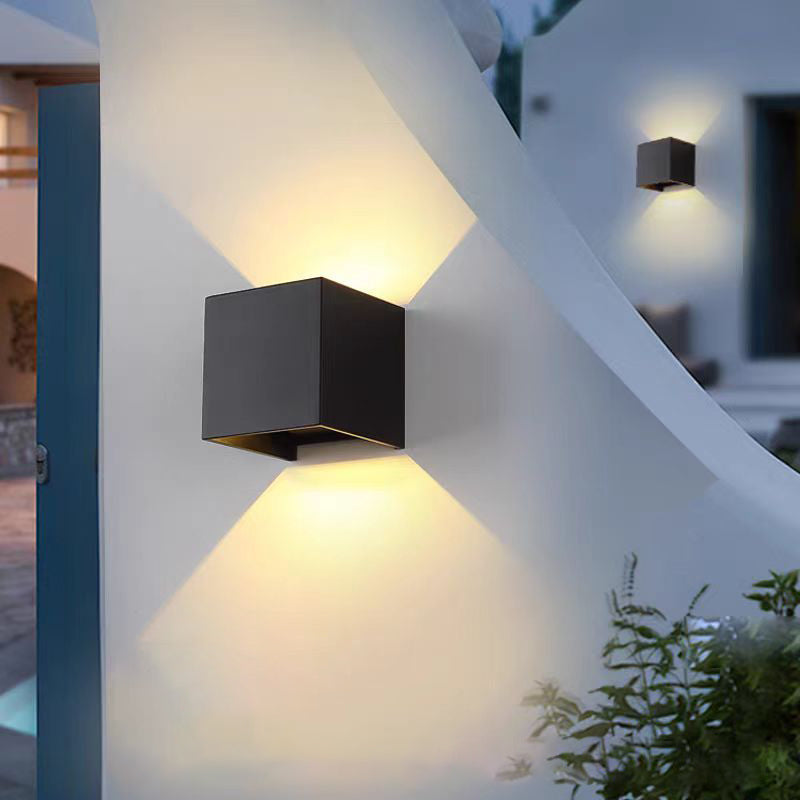 Modern Minimalist Waterproof Square Rectangular Aluminum LED Wall Sconce Lamp For Living Room