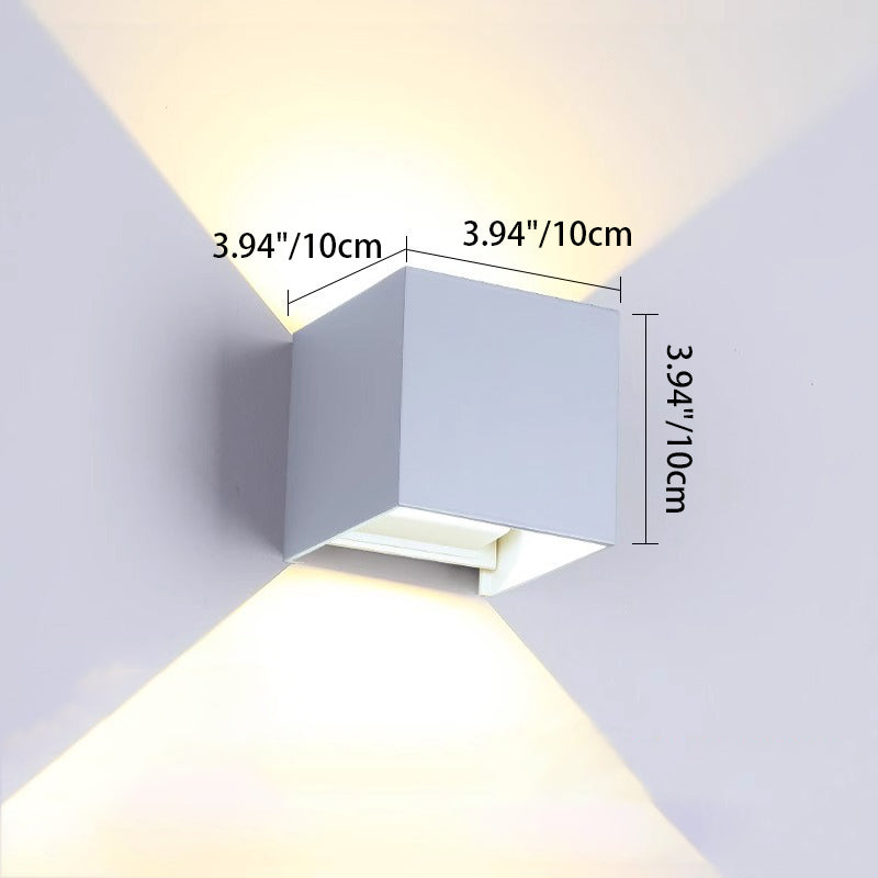 Modern Minimalist Waterproof Square Rectangular Aluminum LED Wall Sconce Lamp For Living Room