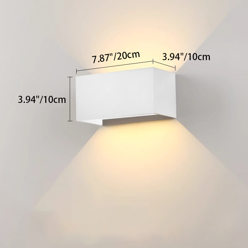 Modern Minimalist Waterproof Square Rectangular Aluminum LED Wall Sconce Lamp For Living Room