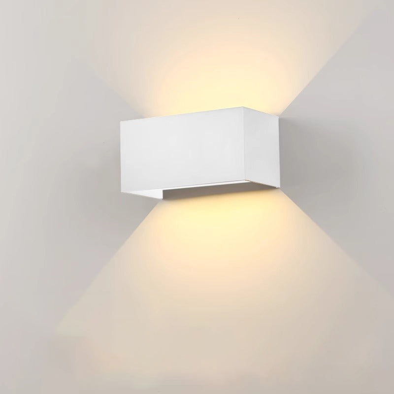 Modern Minimalist Waterproof Square Rectangular Aluminum LED Wall Sconce Lamp For Living Room