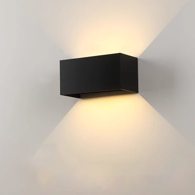 Modern Minimalist Waterproof Square Rectangular Aluminum LED Wall Sconce Lamp For Living Room