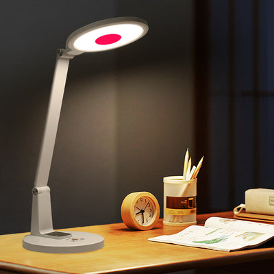 Modern Minimalist Round Rectangle Adjustable ABS Aluminum Hardware LED Table Lamp For Bedroom