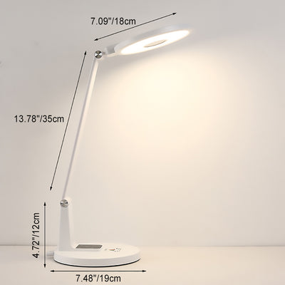 Modern Minimalist Round Rectangle Adjustable ABS Aluminum Hardware LED Table Lamp For Bedroom