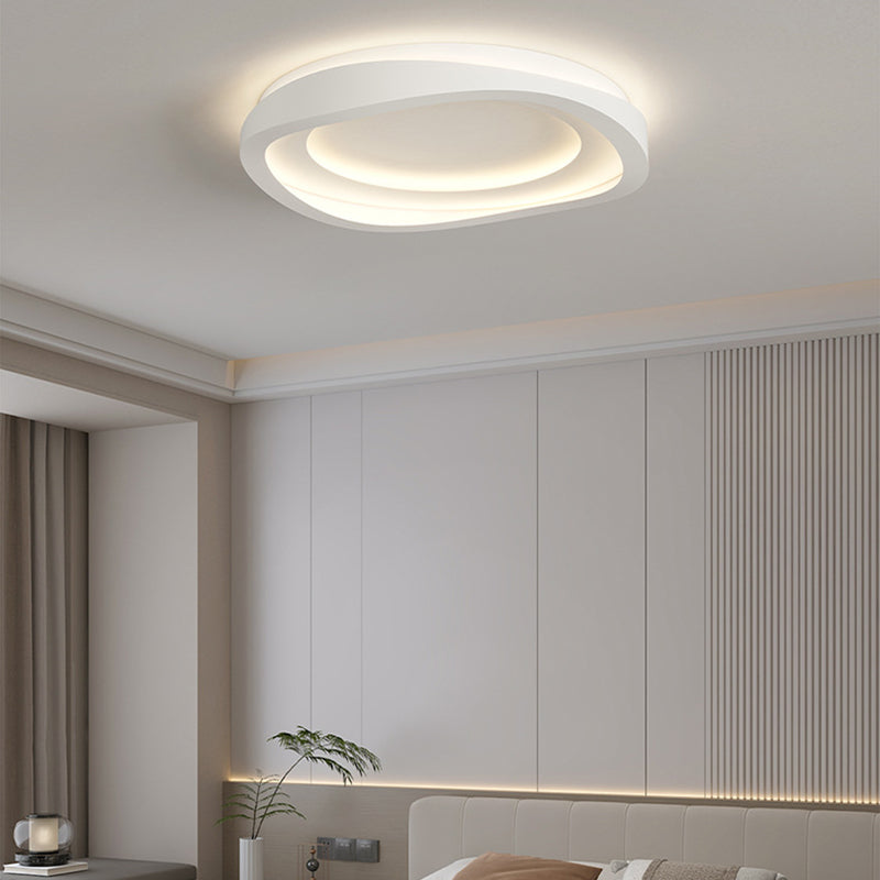 Traditionelle französische Kieselstein-Oval-Massivholz-Acryl-LED-Deckenleuchte für Wohnzimmer 