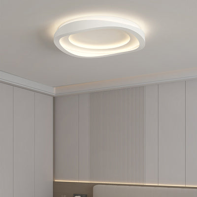 Traditionelle französische Kieselstein-Oval-Massivholz-Acryl-LED-Deckenleuchte für Wohnzimmer 