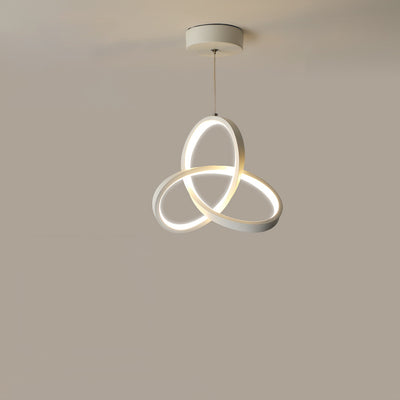 Modern Minimalist Bend Wrap Triangle Aluminum Acrylic LED Pendant Light For Living Room