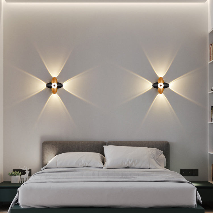 Moderne minimalistische aufladbare rechteckige abgerundete Kante Aluminium LED Wandleuchte Lampe für Wohnzimmer 