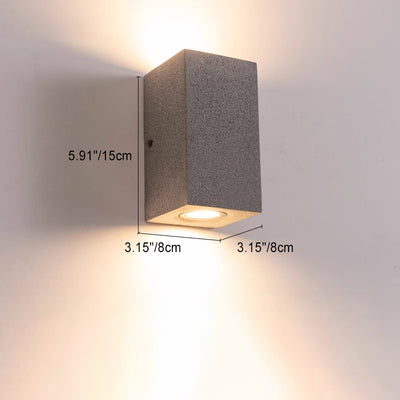 Modern Minimalist Waterproof Square Rectangle Terrazzo Hardware LED Outdoor Wall Sconce Lamp For Outdoor Patio