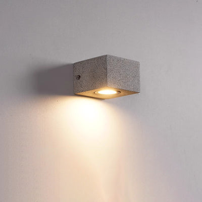 Modern Minimalist Waterproof Square Rectangle Terrazzo Hardware LED Outdoor Wall Sconce Lamp For Outdoor Patio