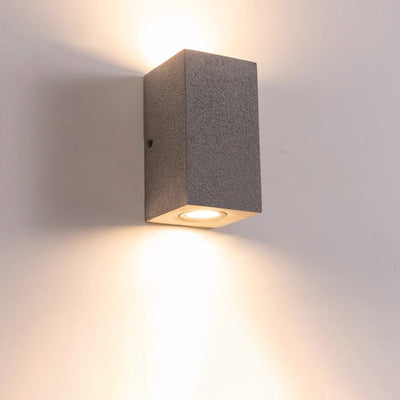 Modern Minimalist Waterproof Square Rectangle Terrazzo Hardware LED Outdoor Wall Sconce Lamp For Outdoor Patio