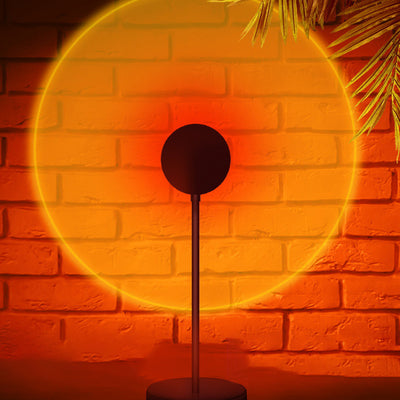 Modern Minimalist Round Sunset Disc Base ABS LED Table Lamp For Living Room