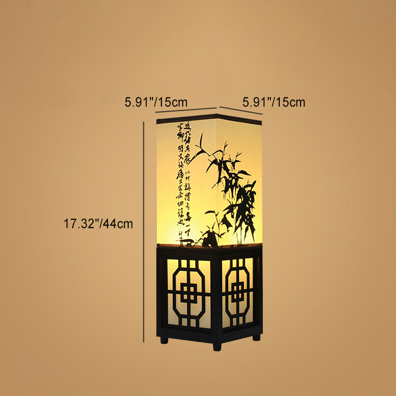 Zeitgenössische skandinavische Zylinderglockenblumen-Scheibenbasis Holzglas 1-Licht Schmelzwachs-Tischlampe für Schlafzimmer 