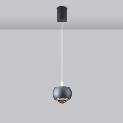 Modern Minimalist Sphere Semicircle Liftable Aluminum Glass LED Pendant Light For Bedroom