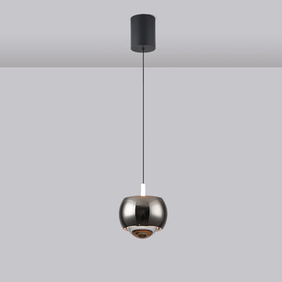 Modern Minimalist Sphere Semicircle Liftable Aluminum Glass LED Pendant Light For Bedroom