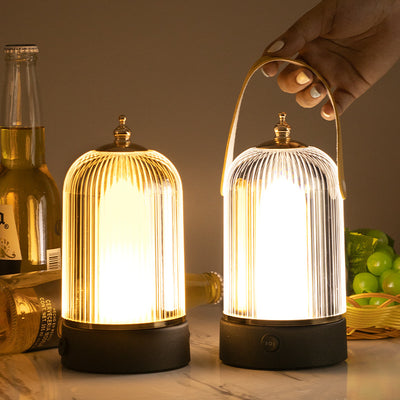 Contemporary Creative Cylinder Birdcage Rechargeable Iron Plastic LED Table Lamp For Bedroom