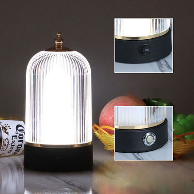 Contemporary Creative Cylinder Birdcage Rechargeable Iron Plastic LED Table Lamp For Bedroom