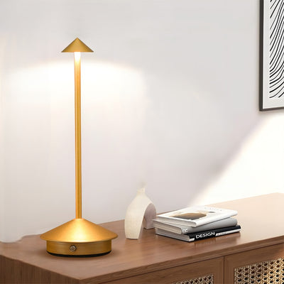 Contemporary Creative Cone Mushroom Aluminum Acrylic LED Table Lamp For Bedroom