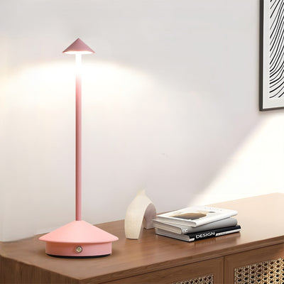 Contemporary Creative Cone Mushroom Aluminum Acrylic LED Table Lamp For Bedroom