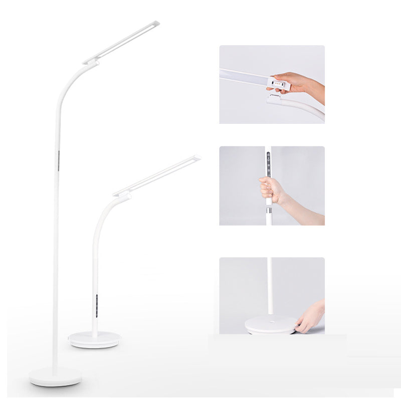 Modern Minimalist Long Pole Rectangular ABS Aluminum LED Standing Floor Lamp For Living Room