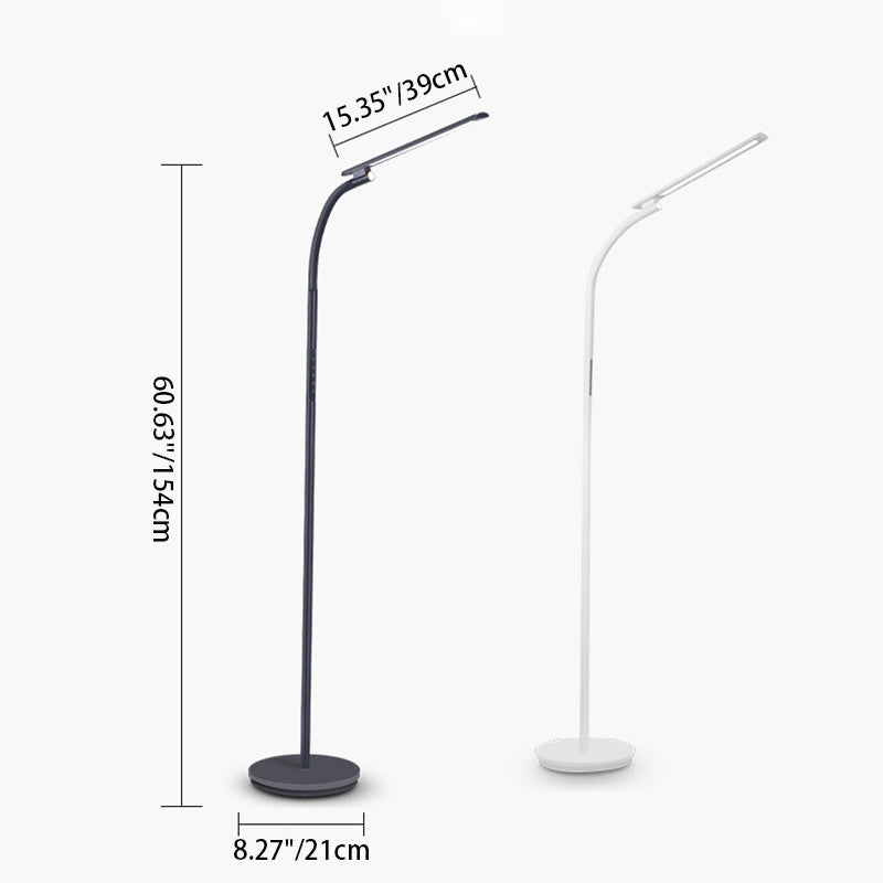 Modern Minimalist Long Pole Rectangular ABS Aluminum LED Standing Floor Lamp For Living Room