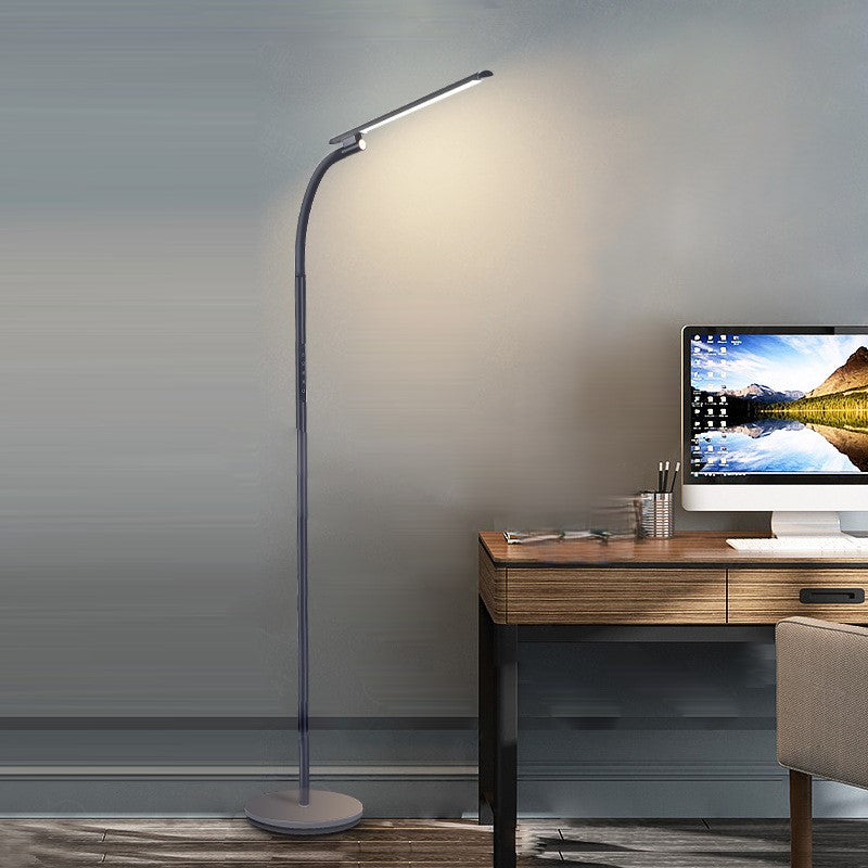 Modern Minimalist Long Pole Rectangular ABS Aluminum LED Standing Floor Lamp For Living Room