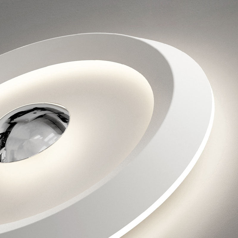 Modern Minimalist Round Oval Recessed Iron Acrylic LED Flush Mount Ceiling Light For Bedroom